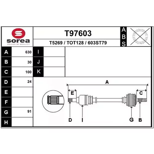 Hnací hriadeľ EAI T97603