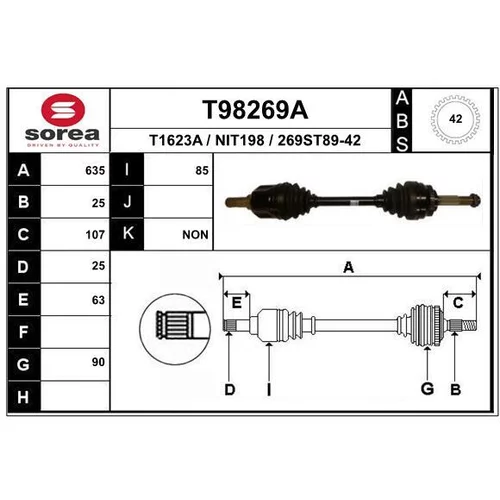 Hnací hriadeľ EAI T98269A