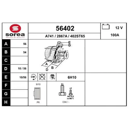 Alternátor EAI 56402