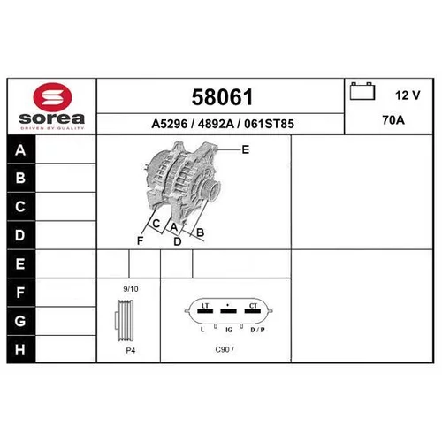 Alternátor EAI 58061