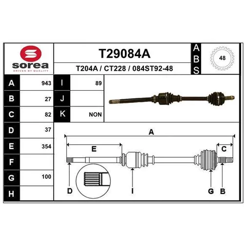 Hnací hriadeľ EAI T29084A