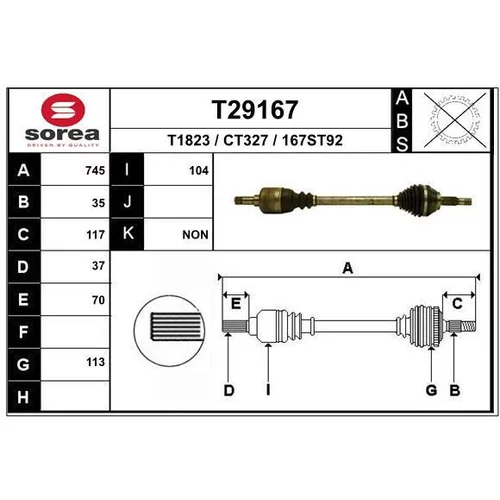 Hnací hriadeľ EAI T29167