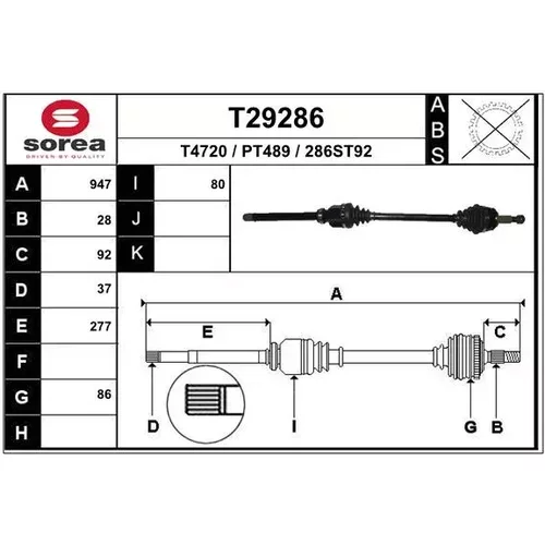 Hnací hriadeľ EAI T29286