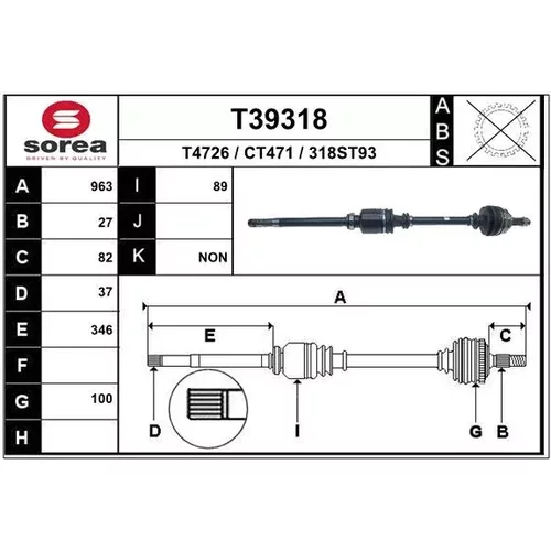 Hnací hriadeľ EAI T39318