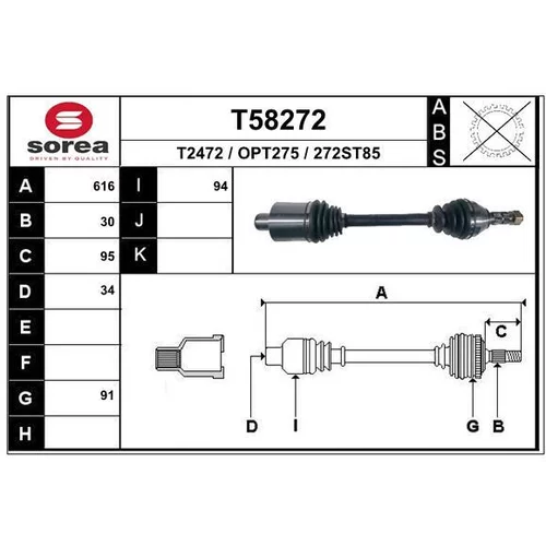 Hnací hriadeľ EAI T58272