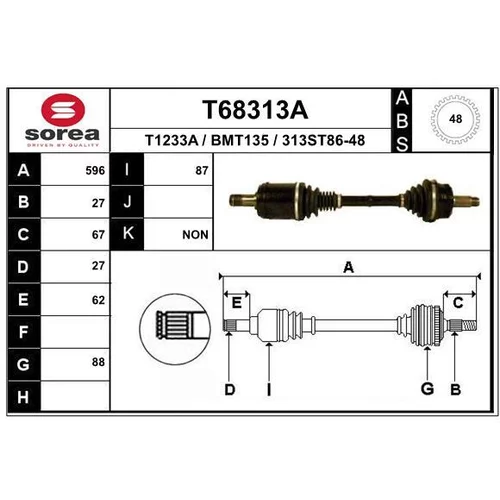 Hnací hriadeľ EAI T68313A