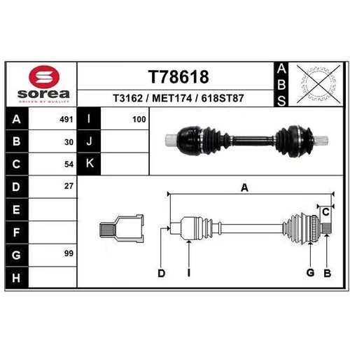 Hnací hriadeľ EAI T78618