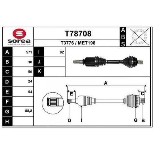 Hnací hriadeľ EAI T78708