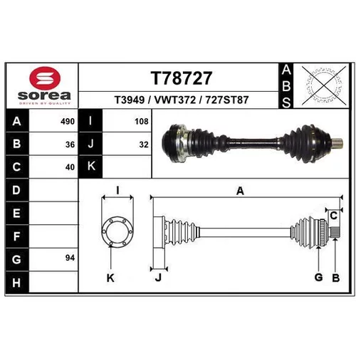 Hnací hriadeľ EAI T78727
