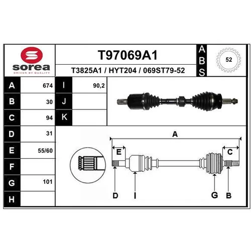 Hnací hriadeľ EAI T97069A1