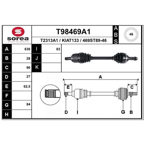 Hnací hriadeľ EAI T98469A1