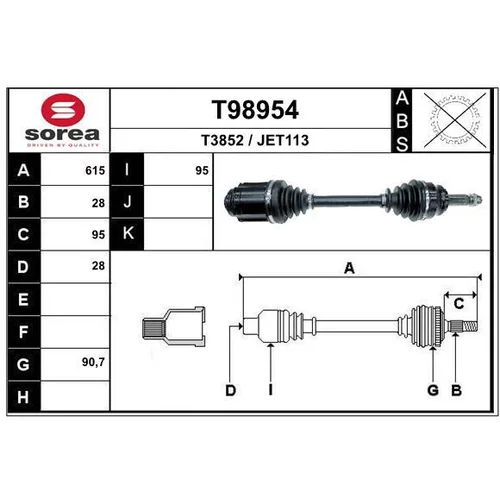 Hnací hriadeľ EAI T98954