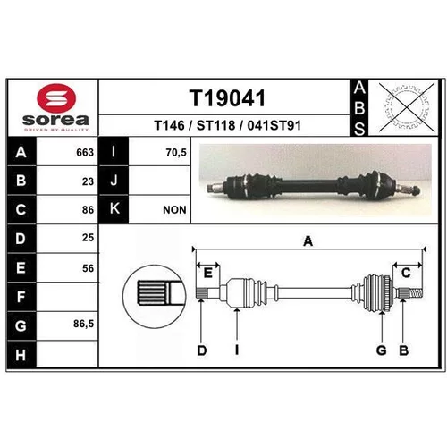 Hnací hriadeľ EAI T19041