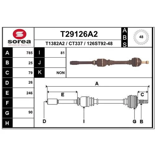 Hnací hriadeľ EAI T29126A2