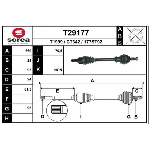 Hnací hriadeľ EAI T29177