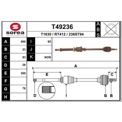 Hnací hriadeľ EAI T49236