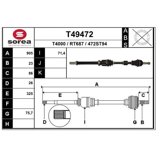 Hnací hriadeľ EAI T49472