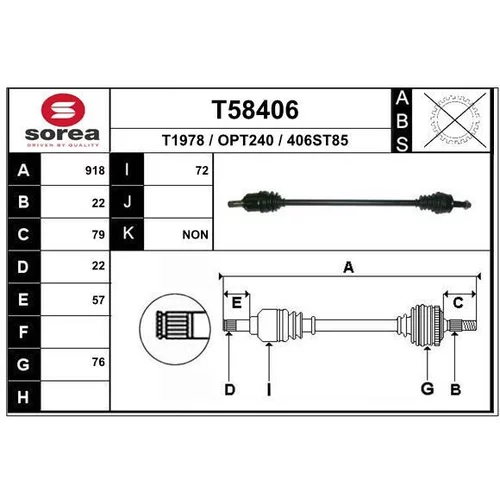 Hnací hriadeľ EAI T58406