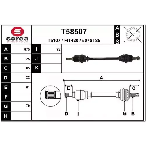Hnací hriadeľ EAI T58507