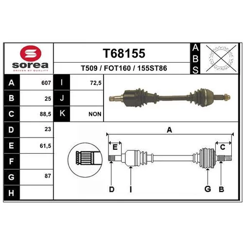 Hnací hriadeľ EAI T68155