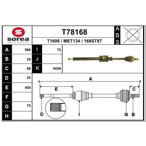 Hnací hriadeľ EAI T78168