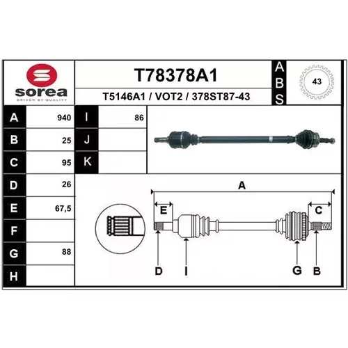 Hnací hriadeľ EAI T78378A1