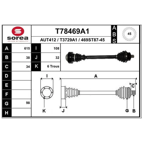 Hnací hriadeľ EAI T78469A1