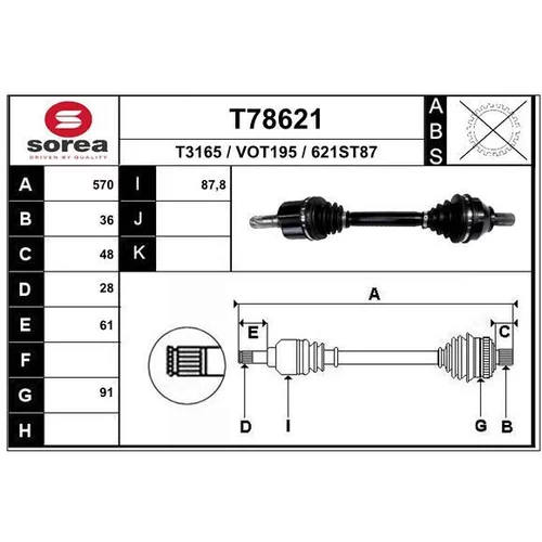 Hnací hriadeľ EAI T78621