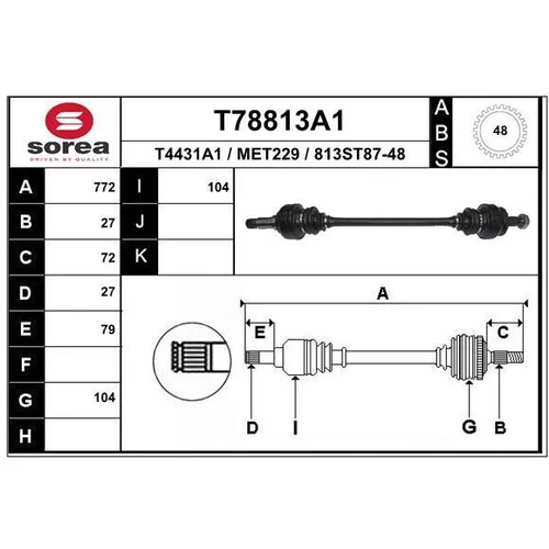 Hnací hriadeľ EAI T78813A1