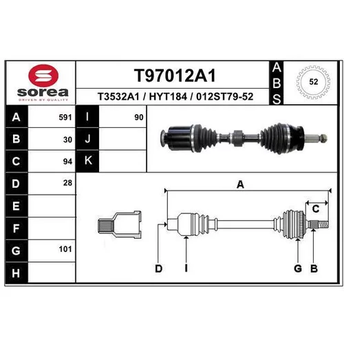 Hnací hriadeľ EAI T97012A1
