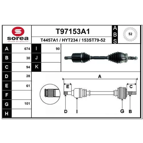 Hnací hriadeľ EAI T97153A1