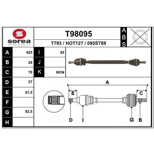Hnací hriadeľ EAI T98095