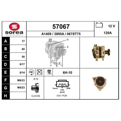 Alternátor EAI 57067