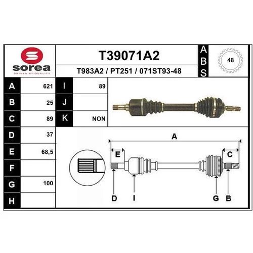 Hnací hriadeľ EAI T39071A2