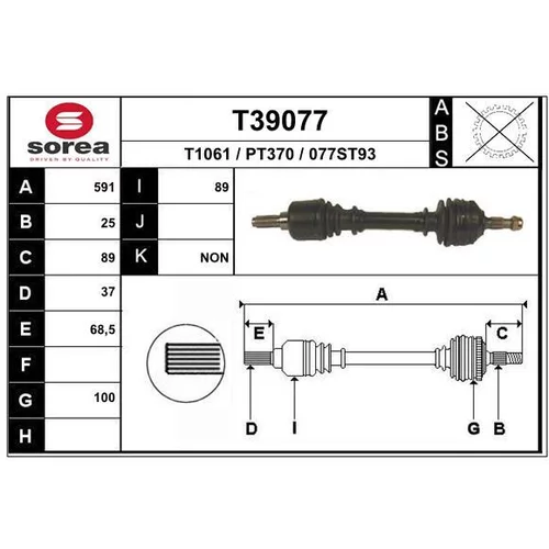 Hnací hriadeľ EAI T39077