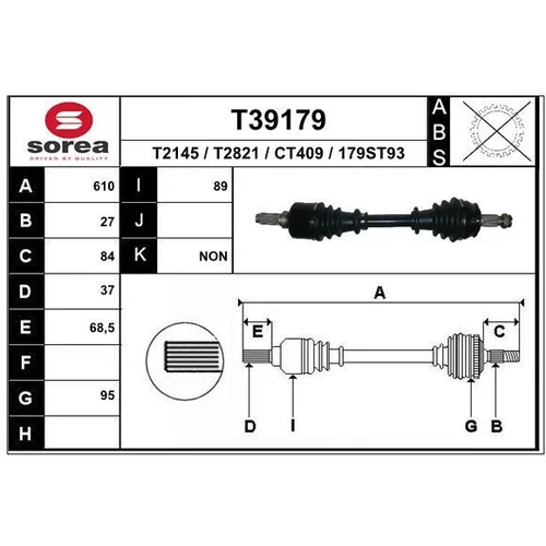 Hnací hriadeľ T39179 /EAI/