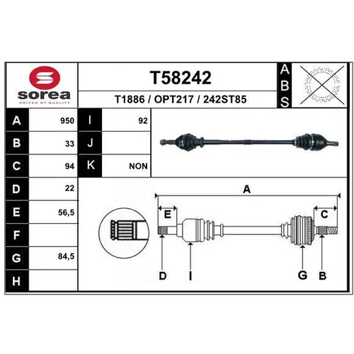 Hnací hriadeľ EAI T58242