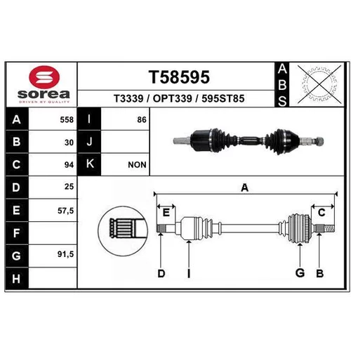 Hnací hriadeľ EAI T58595