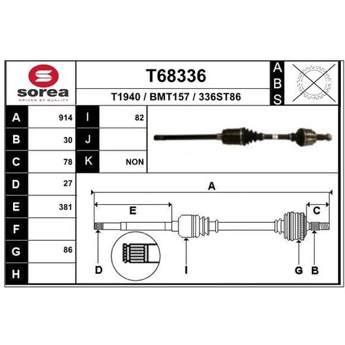 Hnací hriadeľ EAI T68336