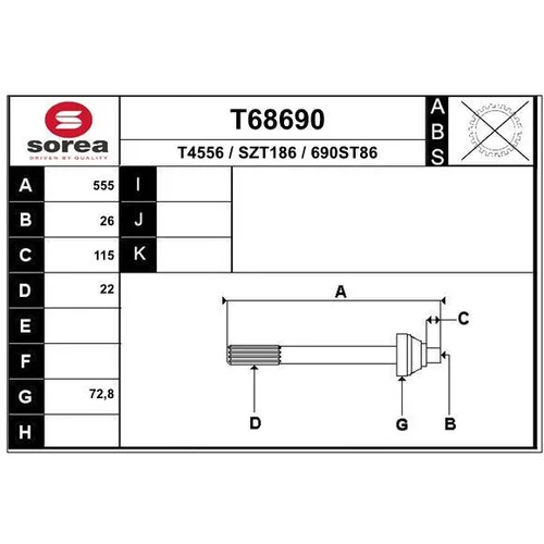 Hnací hriadeľ EAI T68690