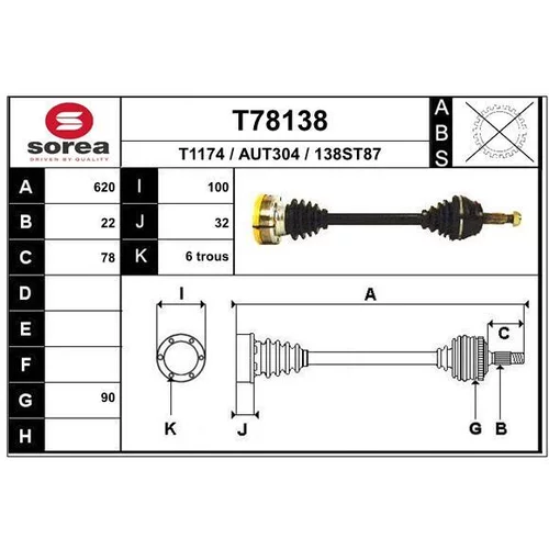 Hnací hriadeľ EAI T78138