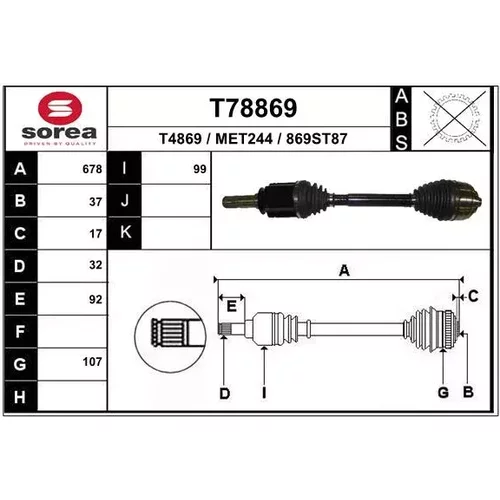 Hnací hriadeľ EAI T78869