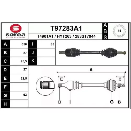 Hnací hriadeľ EAI T97283A1
