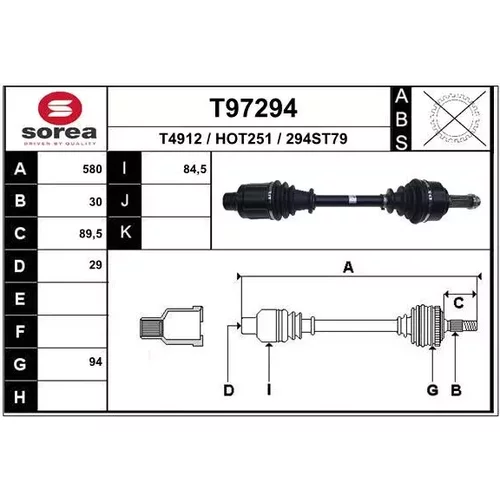 Hnací hriadeľ EAI T97294