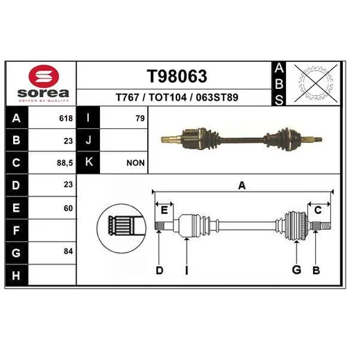 Hnací hriadeľ EAI T98063