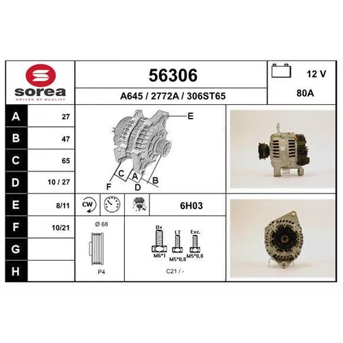 Alternátor EAI 56306