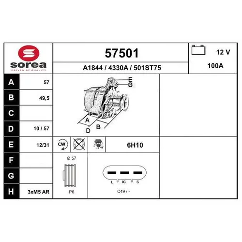 Alternátor EAI 57501