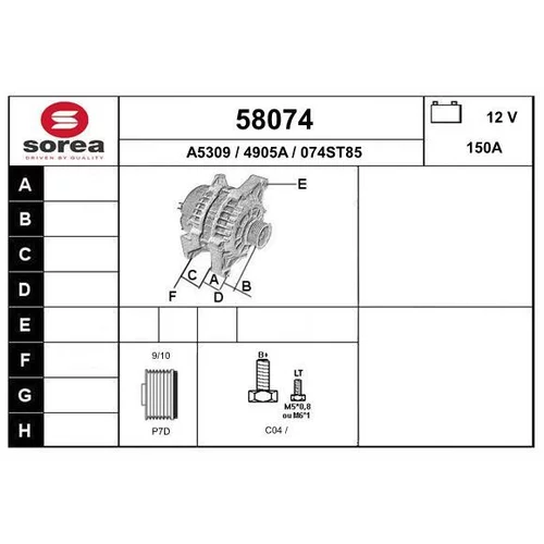 Alternátor EAI 58074