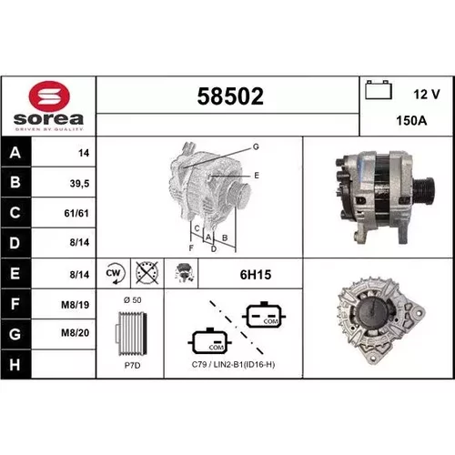 Alternátor EAI 58502