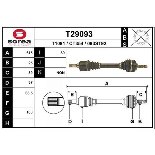 Hnací hriadeľ EAI T29093